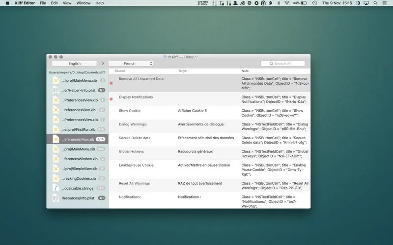 Xliff Editor 3.0 Cracked for Mac Download — Screenshots 1