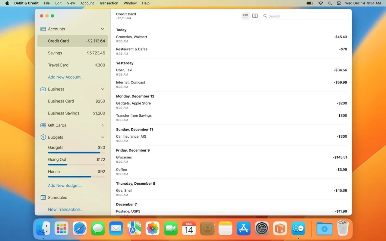 Debit & Credit Premium v7.5.3 full crack for Mac Download — Screenshots 1
