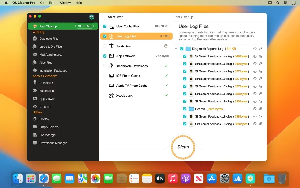 OS Cleaner Pro – Disk Cleaner v15.2.26 Cracked for Mac Download — Screenshots 2