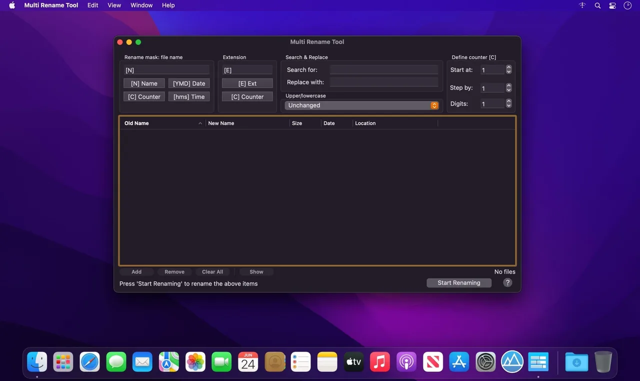 Multi Rename Tool 2.5.2 for Mac Download — Screenshots 1