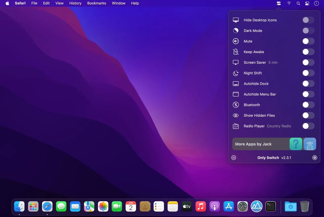 OnlySwitch v2.6.4 full Crack for Mac Download — Screenshots 1