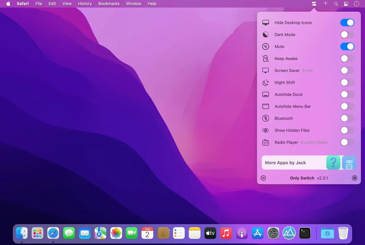 OnlySwitch v2.6.4 full Crack for Mac Download — Screenshots 2