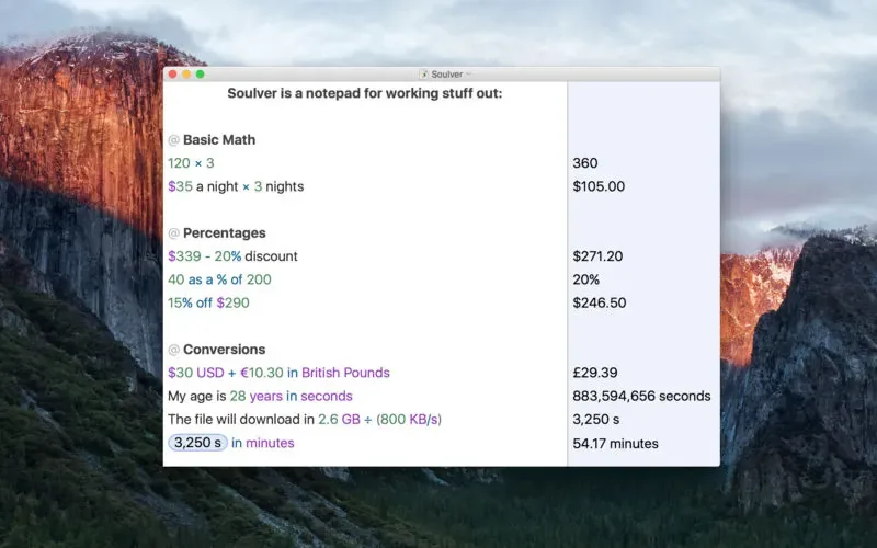Soulver v3.15.2 full Crack for Mac Download — Screenshots 1