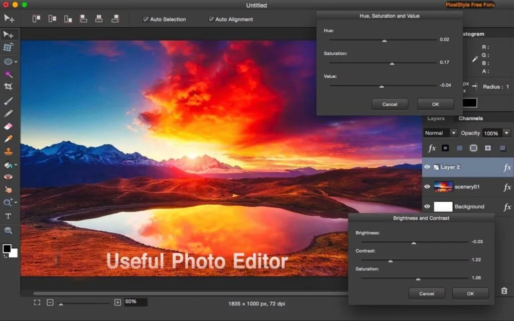 PixelStyle Photo Editor 4.4.0 Cracked for Mac Download — Screenshots 1